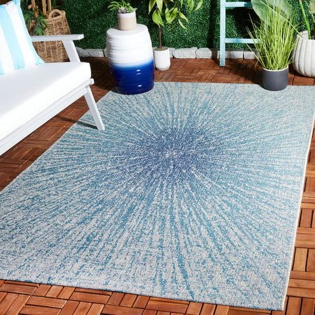 Safavieh Courtyard 5'-3" x 7'-7" Rug in Grey / Navy