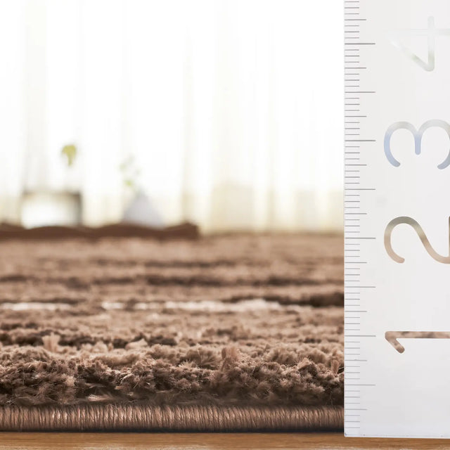 Safavieh Seattle Shag 900 4'-0" x 6'-0" Rug in Brown / Ivory