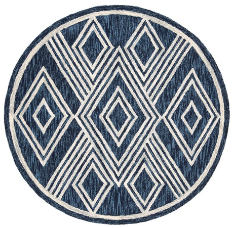 Safavieh Micro-Loop 5'-0" x 5'-0" Rug in Navy / Ivory