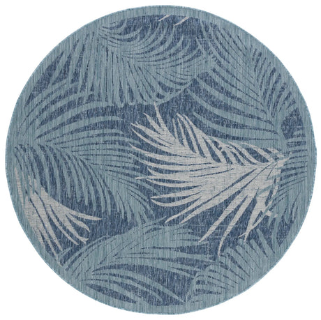 Safavieh Courtyard 6'-7" x 6'-7" Rug in Aqua / Navy