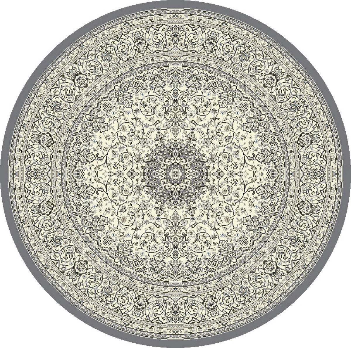 Dynamic Rugs Ancient Garden 57119 Grey / Cream Rugs - Round