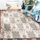 Safavieh Courtyard 4'-0" x 5'-7" Rug in Beige Dk Beige / Aqua Weft