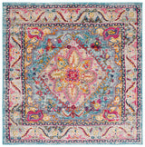 Safavieh Phoenix 100 6'-7" x 6'-7" Rug in Turquoise / Beige