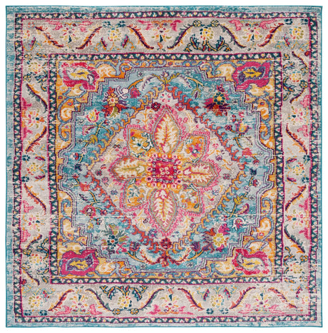 Safavieh Phoenix 100 6'-7" x 6'-7" Rug in Turquoise / Beige