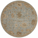 Loloi Willa WIA-03 Sky / Natural Power Loomed Rug - round flat