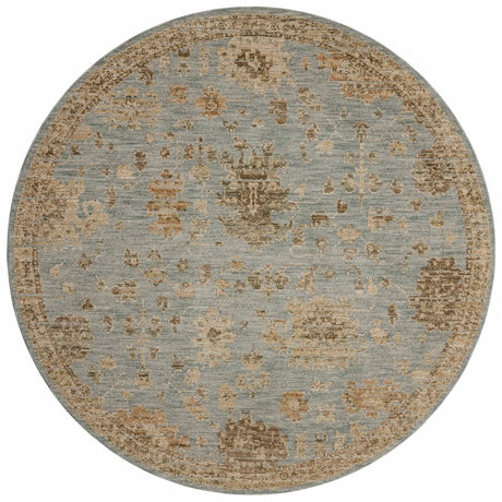 Loloi Willa WIA-03 Sky / Natural Power Loomed Rug - round flat