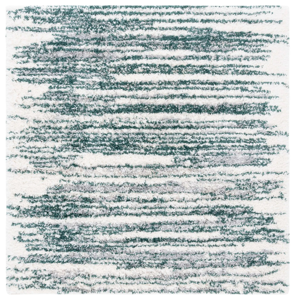 Safavieh Fontana Shag  800 6'-7" x 6'-7" Rug in Green / Ivory