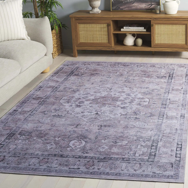 Safavieh Tucson 4'-0" x 6'-0" Rug in Grey / Light Fuchsia