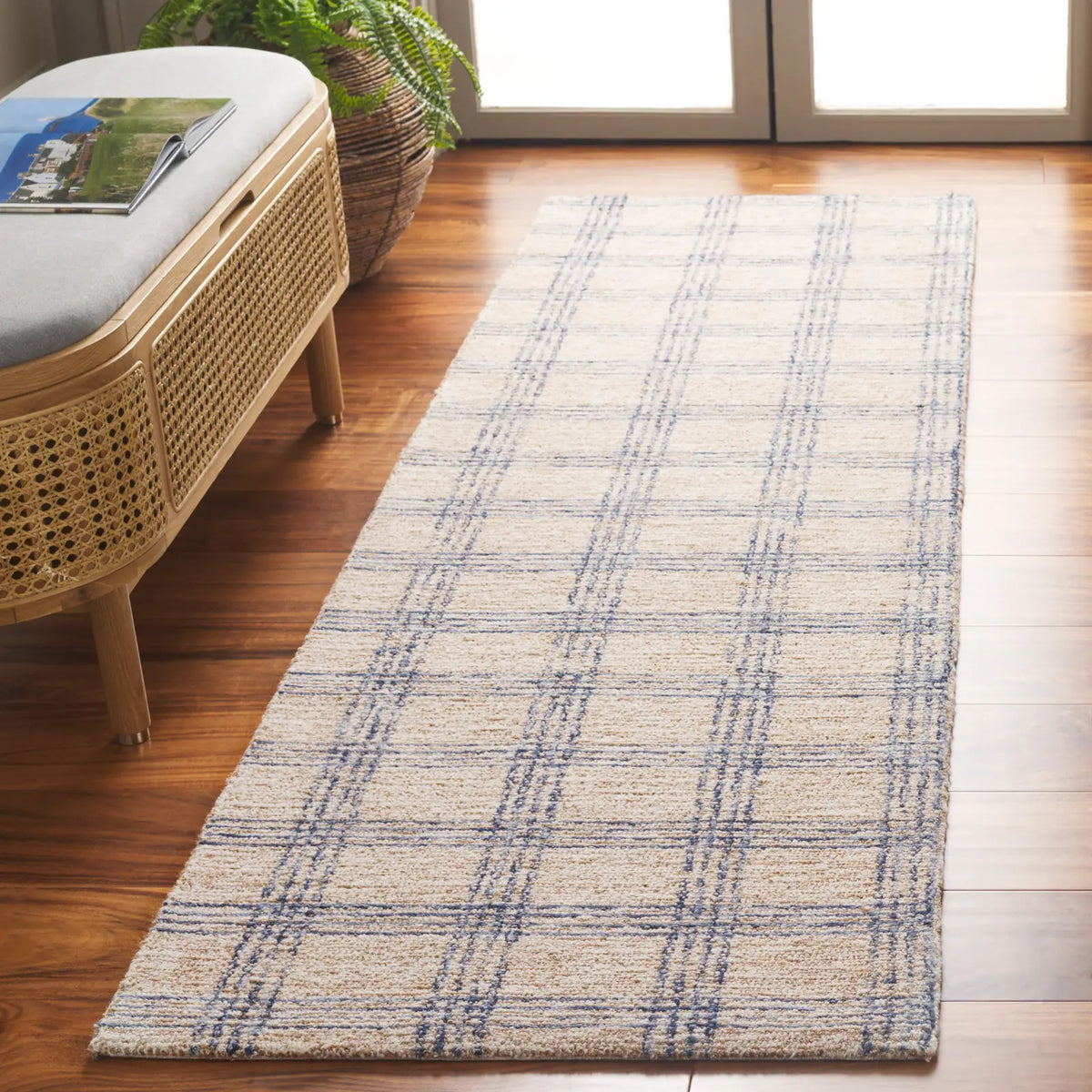 Safavieh Natural Fiber 2'-3" x 8'-0" Rug in Blue / Beige