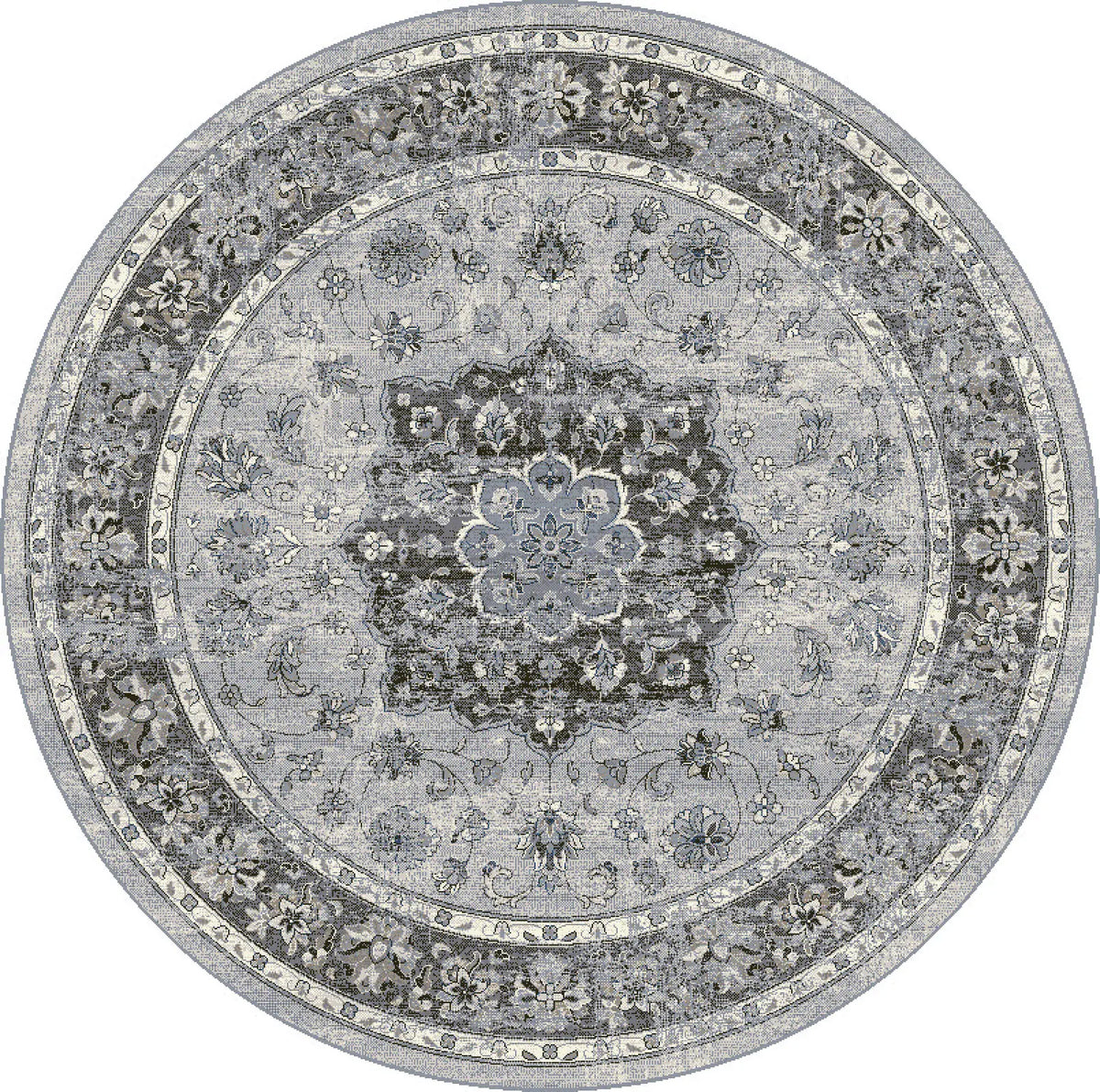 Dynamic Rugs Ancient Garden 57559 Silver / Grey Rugs - Round