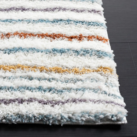 Safavieh Berber Shag 4'-5" x 6'-5" Rug in Blue Rust / Ivory