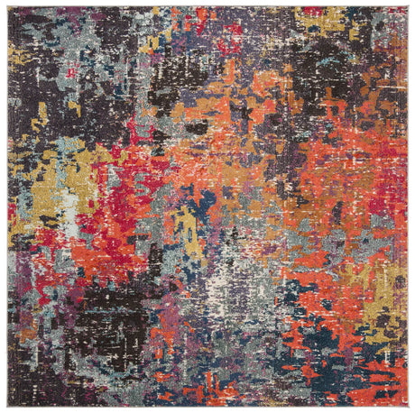 Safavieh Monaco 6'-7" x 6'-7" Rug in Blue / Orange