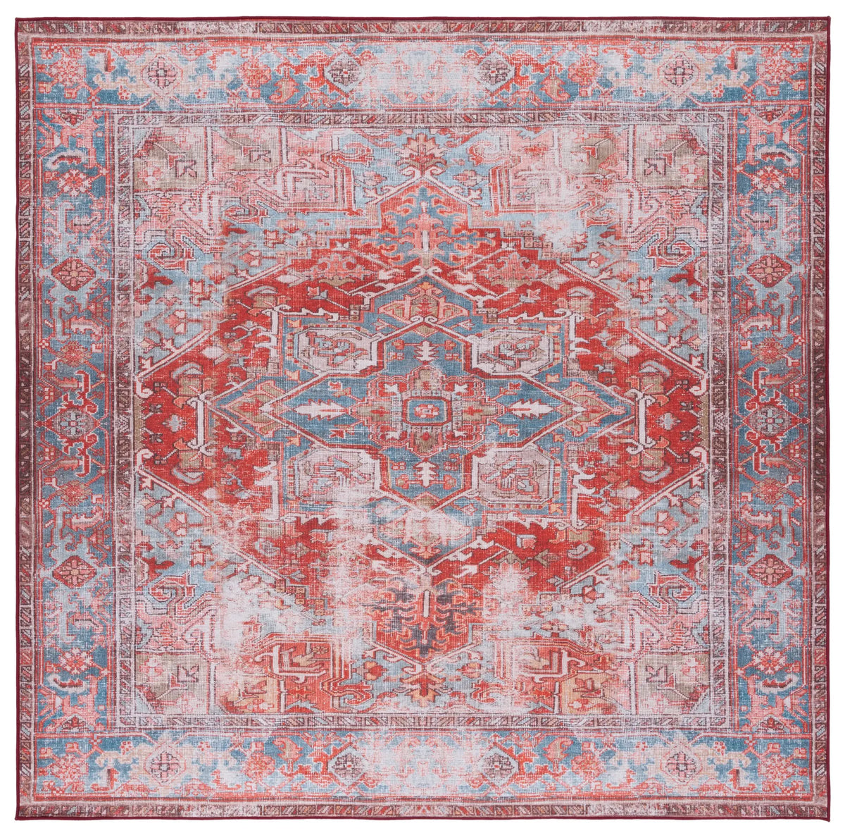 Safavieh Tucson 6'-0" x 6'-0" Rug in Rust / Blue