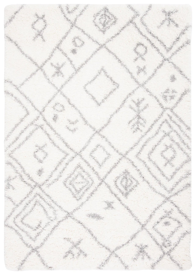 Safavieh Fontana Shag  800 4'-0" x 6'-0" Rug in Cream / Grey