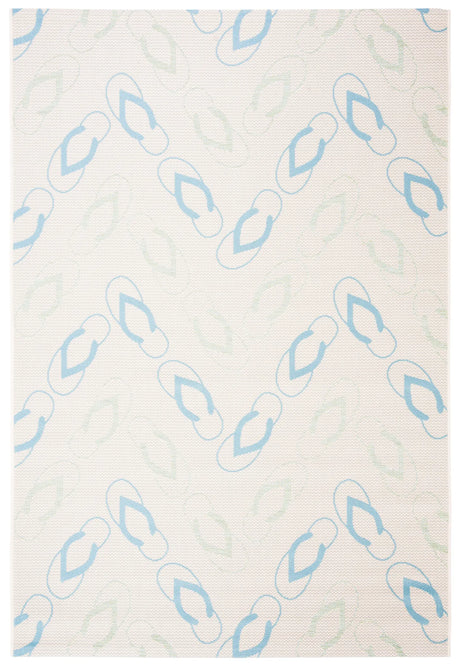Safavieh Courtyard 4'-0" x 5'-7" Rug in Beige / Aqua