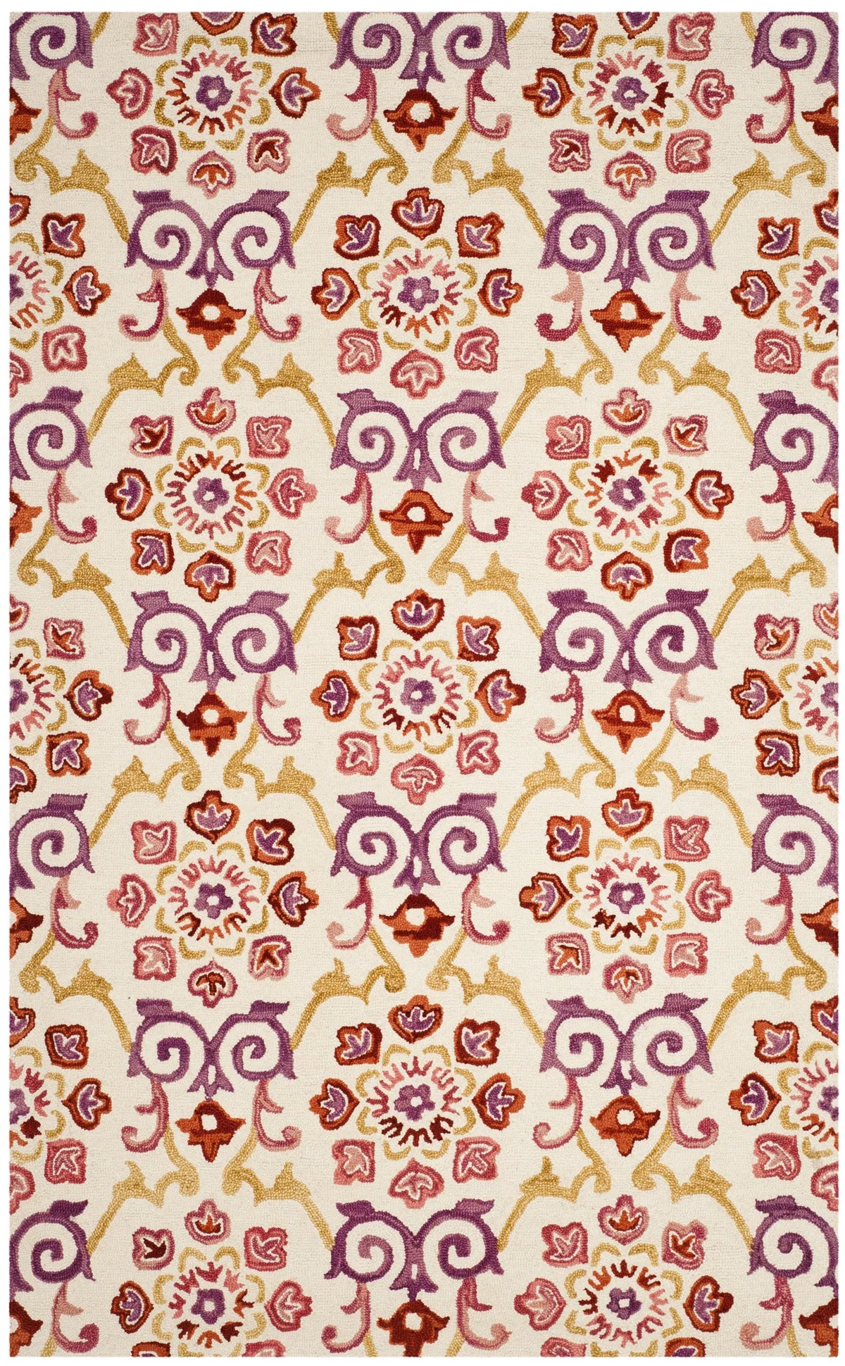 Safavieh Suzani 5'-0" x 8'-0" Rug in Ivory / Rust