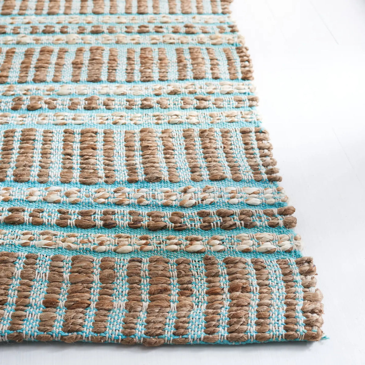 Safavieh Natural Fiber 4'-0" x 6'-0" Rug in Teal / Natural