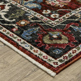 Oriental Weavers Sphinx HASTINGS HA03V Red Floral Rugs - corner detail