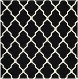 Safavieh Dhurries 6'-0" x 6'-0" Rug in Black / Ivory