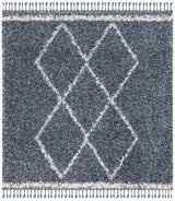 Safavieh Pro Lux Shag 400 6'-7" x 6'-7" Rug in Blue / Creme