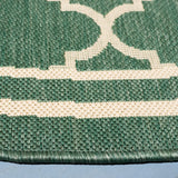 Safavieh Courtyard 6'-7" x 6'-7" Rug in Dark Green / Beige