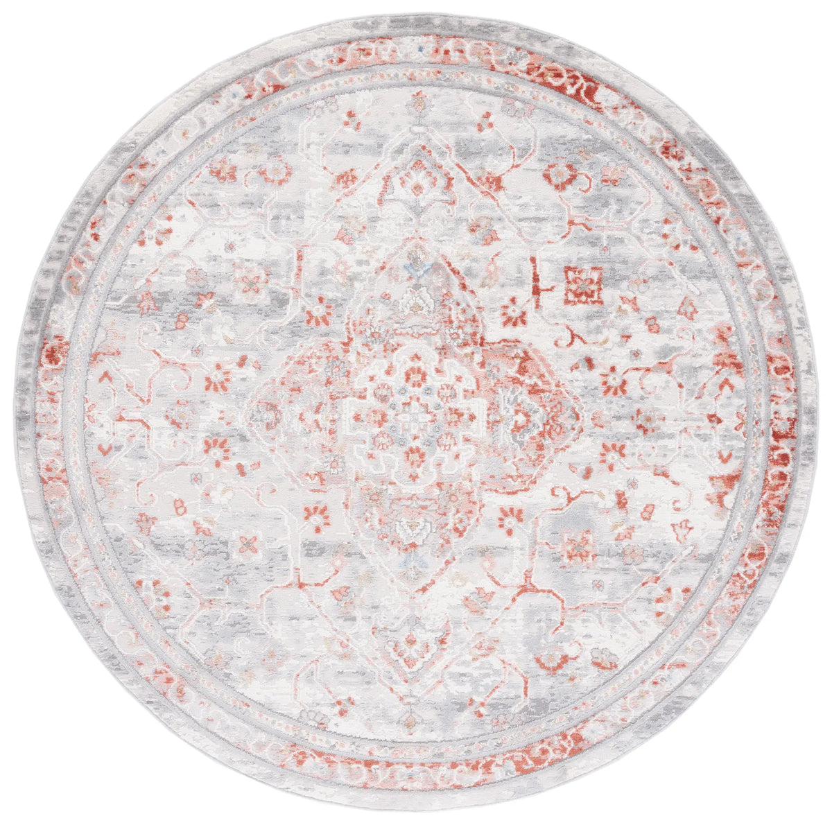 Safavieh Shivan 100 6'-7" x 6'-7" Rug in Ivory / Rust