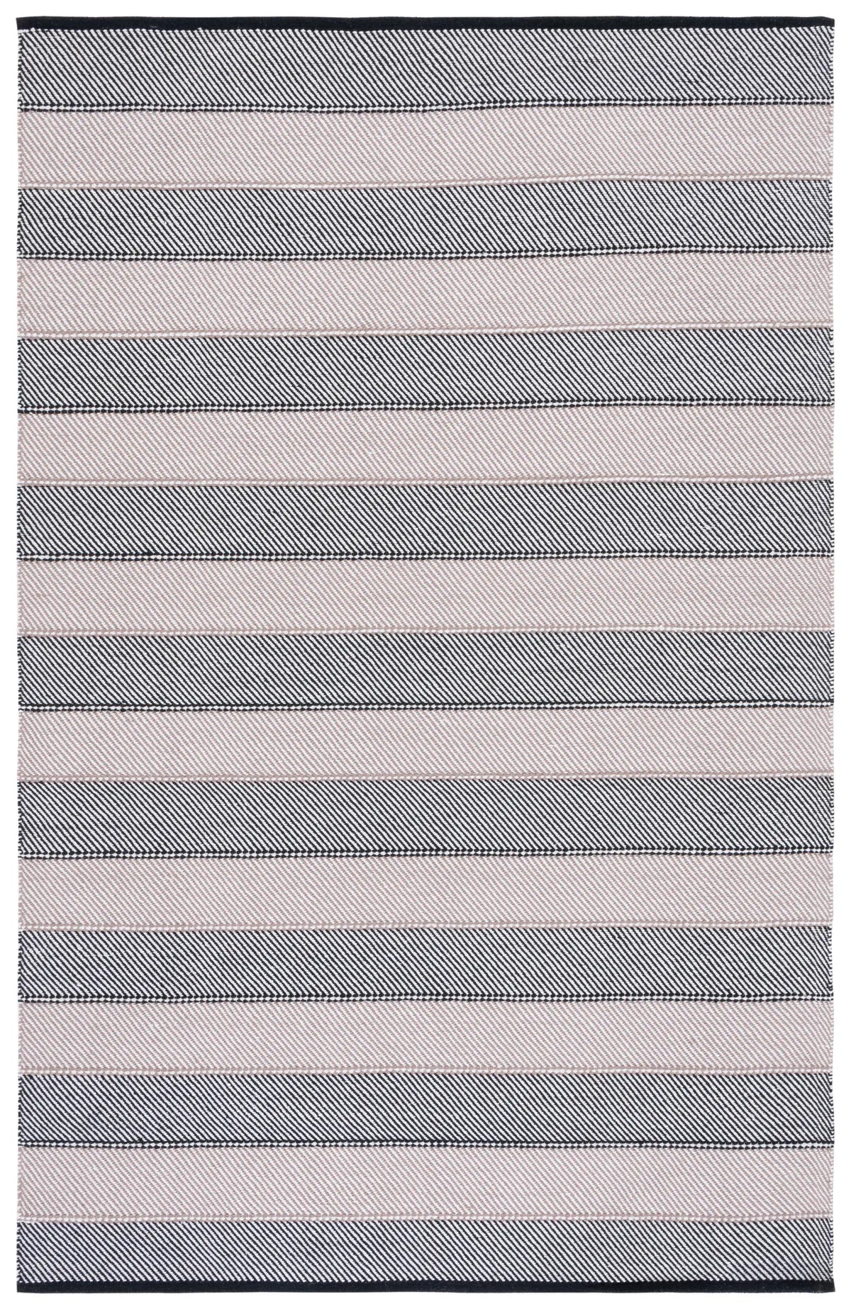 Safavieh Striped Kilim 4'-0" x 6'-0" Rug in Ivory / Black