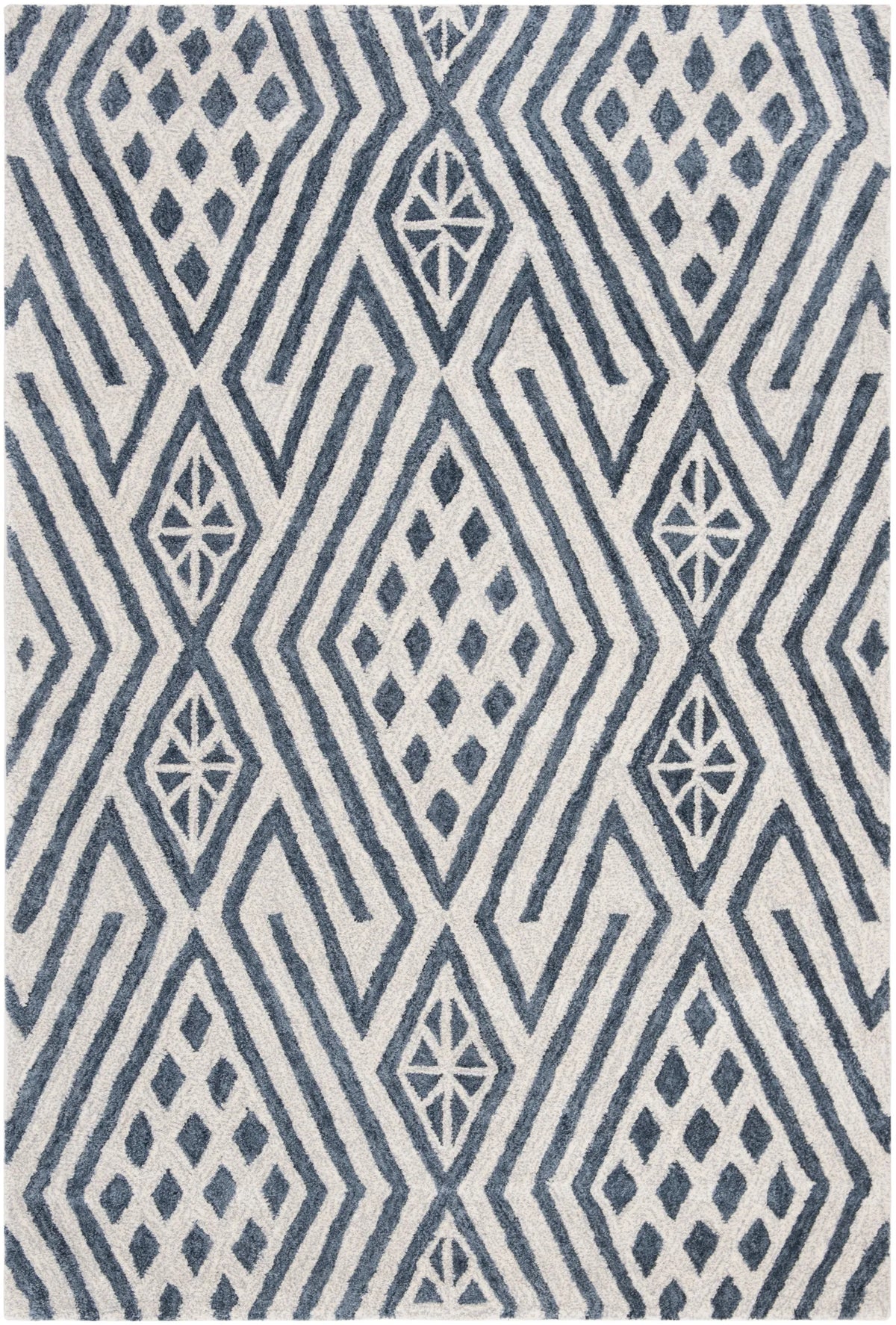 Safavieh Micro-Loop 4'-0" x 6'-0" Rug in Blue / Ivory
