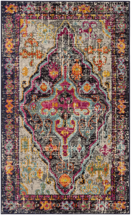 Safavieh Monaco 3'-0" x 5'-0" Rug in Grey / Fuchsia