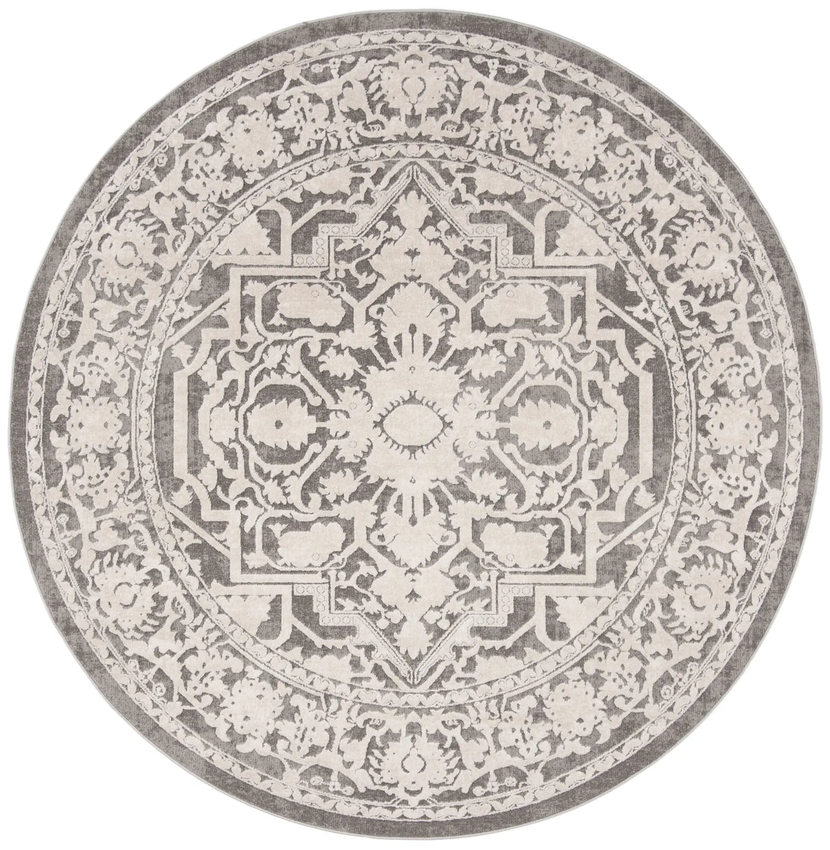 Safavieh Reflection 6'-7" x 6'-7" Rug in Dark Grey / Cream
