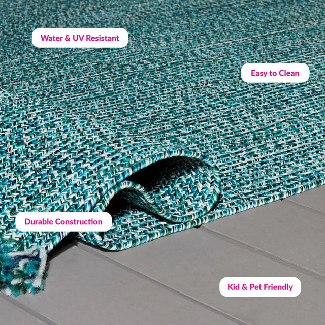 Safavieh Braided 300 5'-0" x 8'-0" Rug in Turquoise