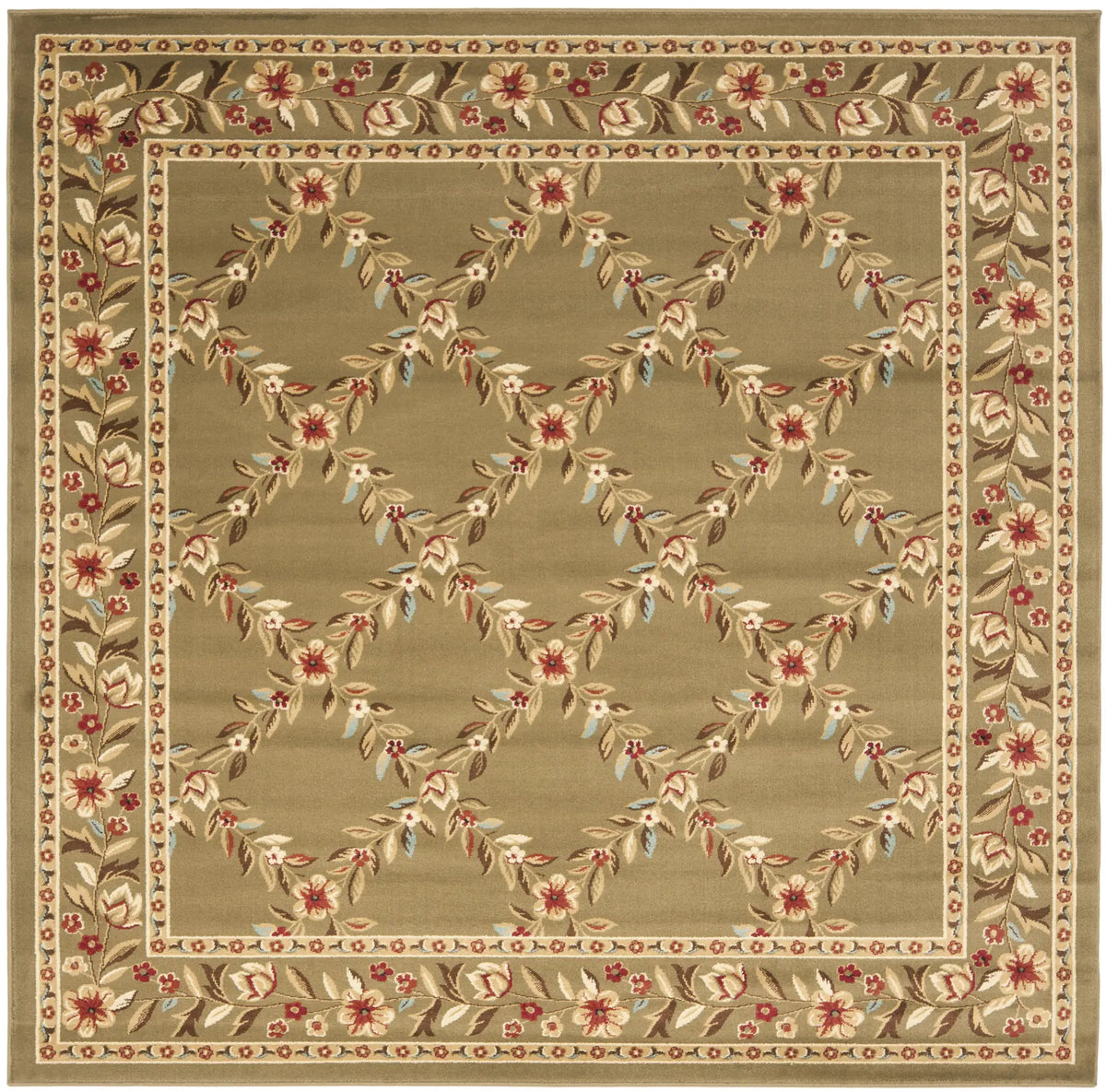 Safavieh Lyndhurst 6'-7" x 6'-7" Rug in Green / Green