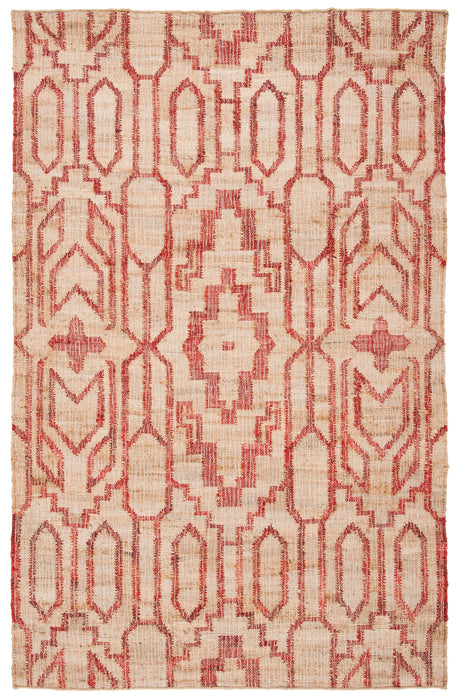 Safavieh Natural Fiber 4'-0" x 6'-0" Rug in Natural / Red