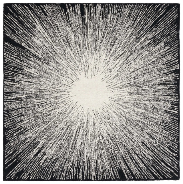 Safavieh Abstract 6'-0" x 6'-0" Rug in Ivory / Black
