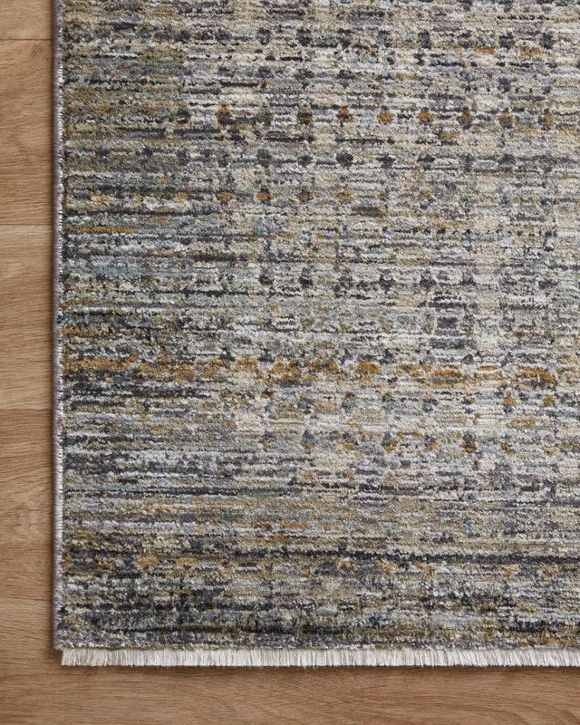 Loloi Soho Soh-05 Charcoal/Multi Rug - corner on wood