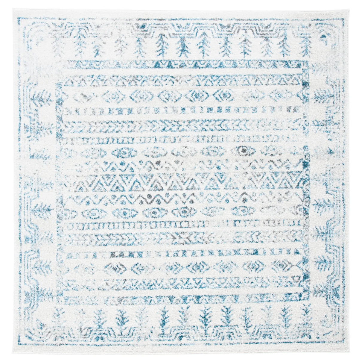 Safavieh Tulum 6'-7" x 6'-7" Rug in Ivory / Teal