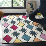 Safavieh Hollywood 4'-0" x 6'-0" Rug in Ivory / Peacock Blue