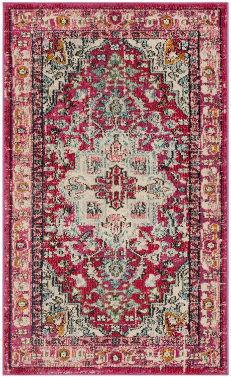Safavieh Monaco 3'-0" x 5'-0" Rug in Fuchsia / Light Blue
