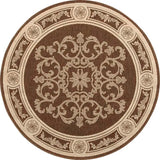 Safavieh Courtyard 5'-3" x 5'-3" Rug in Chocolate / Natural