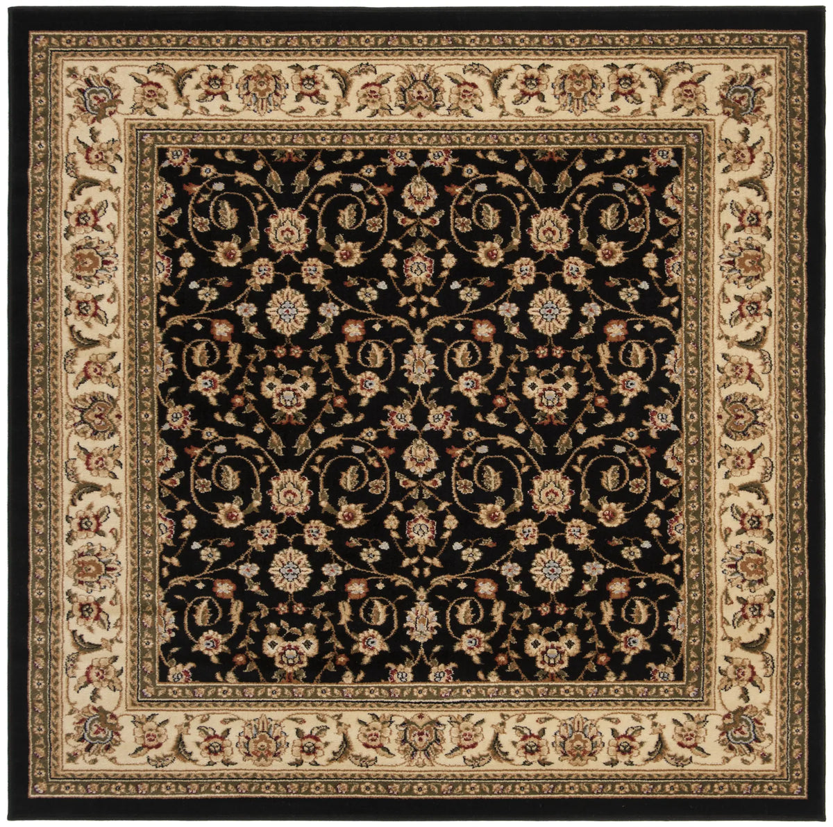 Safavieh Lyndhurst 6'-0" x 6'-0" Rug in Black / Ivory