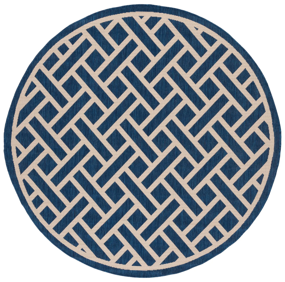 Safavieh Courtyard 6'-7" x 6'-7" Rug in Navy / Light Beige