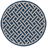 Safavieh Courtyard 6'-7" x 6'-7" Rug in Navy / Light Beige