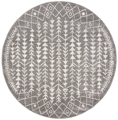 Safavieh Tulum 5'-0" x 5'-0" Rug in Dark Grey / Ivory