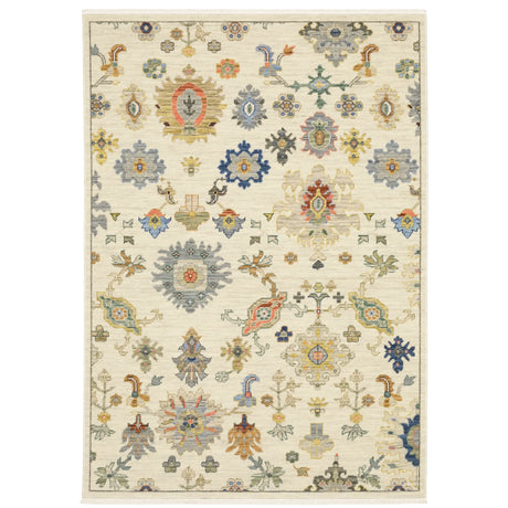 Oriental Weavers Lucca 5507W Ivory/ Multi Rug - main flat