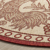 Safavieh Courtyard 5'-3" x 5'-3" Rug in Natural / Red