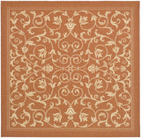 Safavieh Courtyard 7'-10" x 7'-10" Rug in Terracotta / Natural