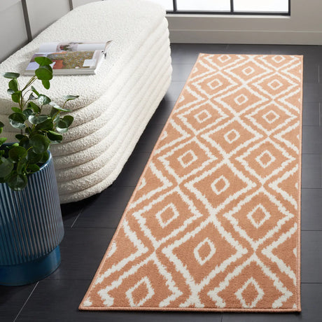 Safavieh Pyramid 2'-2" x 8'-0" Rug in Rust / Ivory