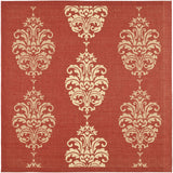 Safavieh Courtyard 6'-7" x 6'-7" Rug in Red / Natural