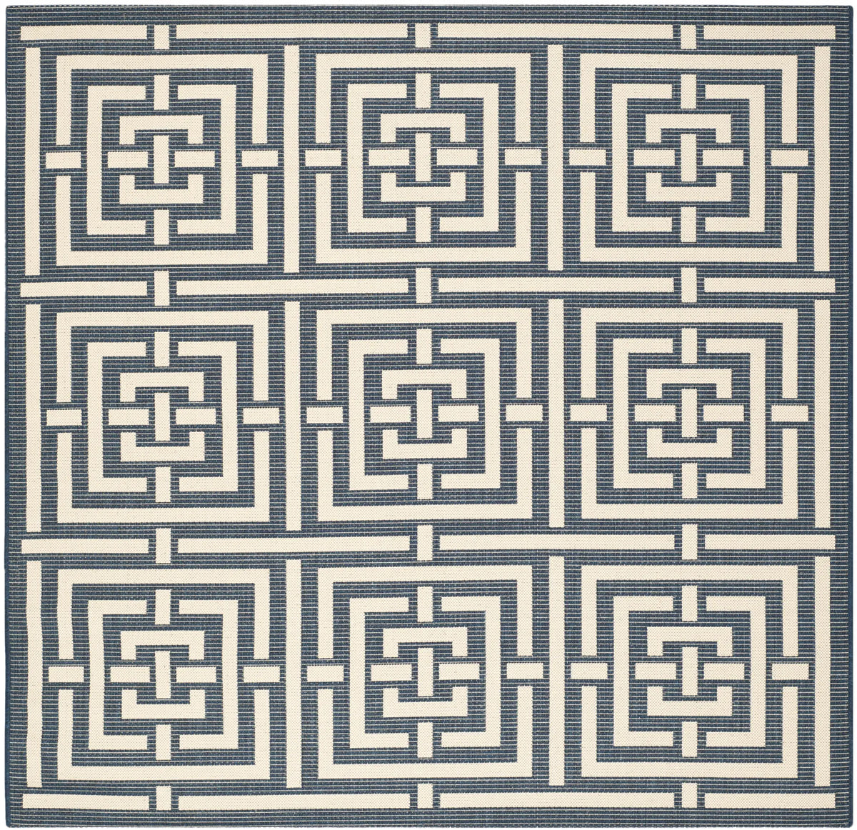 Safavieh Courtyard 6'-7" x 6'-7" Rug in Navy / Beige