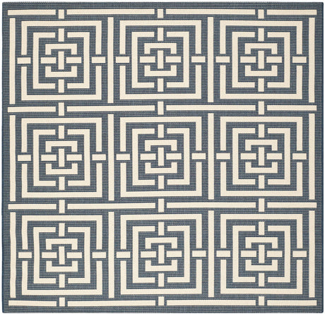 Safavieh Courtyard 6'-7" x 6'-7" Rug in Navy / Beige